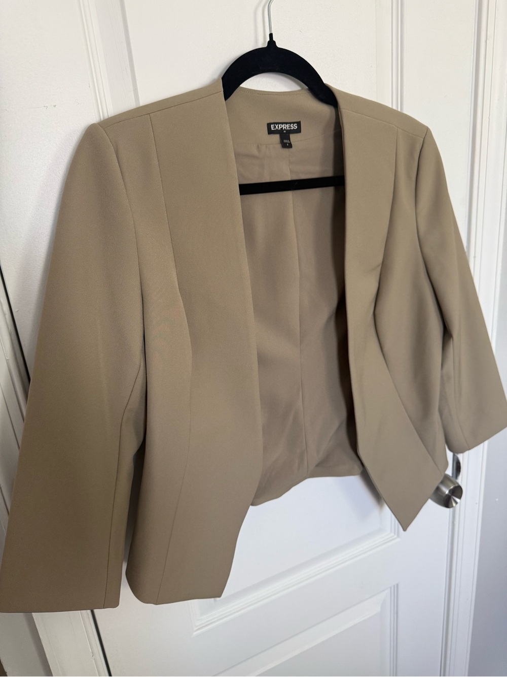 Express Open-Front Blazer in Taupe